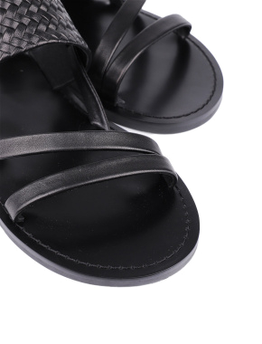 Женские сандалии MIRATON кожаные черные - фото 5 - Miraton