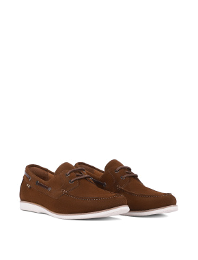 Чоловічі туфлі топсайдери замшеві коричневі - фото 2 - Miraton