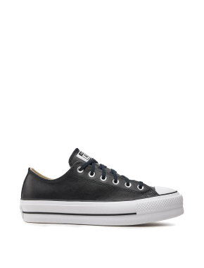 Жіночі кеди Converse Chuck Taylor All Star шкіряні чорні - фото  - Miraton