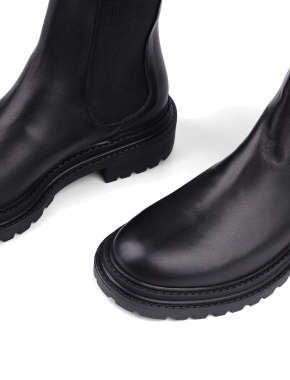 Жіночі черевики челсі чорні шкіряні з підкладкою байка - фото 6 - Miraton