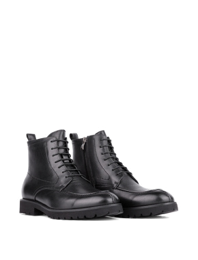 Чоловічі чорні шкіряні черевики - фото 3 - Miraton