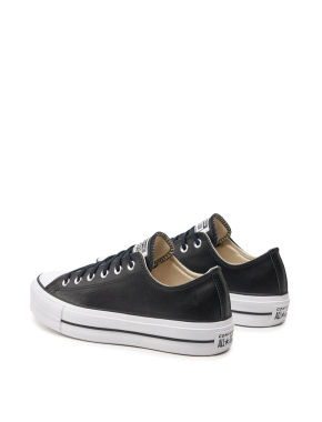 Женские кеды Converse Chuck Taylor All Star кожаные черные - фото 3 - Miraton