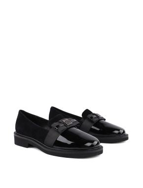 Женские туфли лоферы черные лаковые - фото 3 - Miraton