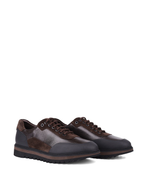 Мужские туфли коричневые кожаные - фото 2 - Miraton
