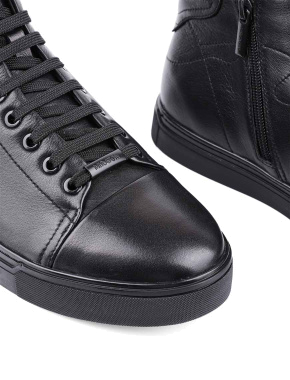 Чоловічі черевики чорні шкіряні з підкладкою байка - фото 5 - Miraton