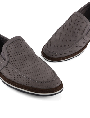 Мужские туфли нубуковые серые - фото 5 - Miraton