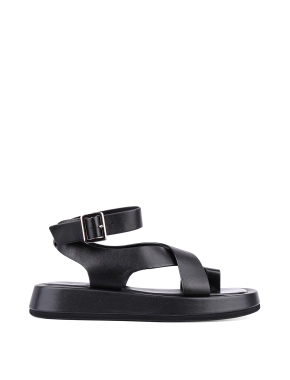Женские сандалии MIRATON кожаные черные - фото  - Miraton