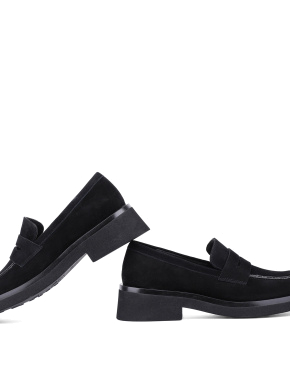 Жіночі туфлі лофери чорні замшеві - фото 2 - Miraton