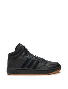 Мужские ботинки Adidas Hoops 3.0 Mid из искусственной кожи черные - фото  - Miraton