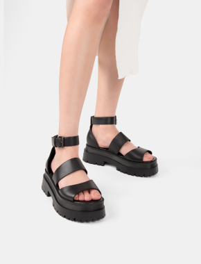 Жіночі сандалі WINDSOR SMITH THRILLED шкіряні чорні - фото 1 - Miraton