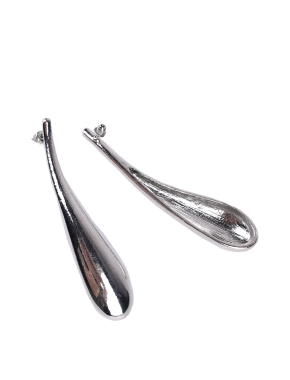 Женские серьги MIRATON капли серебряного цвета - фото 2 - Miraton