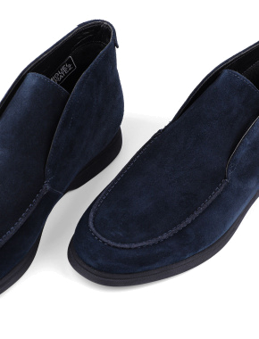 Мужские ботинки синие замшевые с подкладкой байка - фото 5 - Miraton