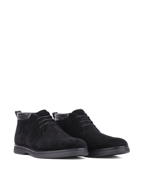Чоловічі черевики замшеві чорні - фото 2 - Miraton