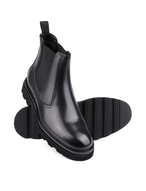 Чоловічі черевики челсі чорні шкіряні з підкладкою байка - фото 2 - Miraton