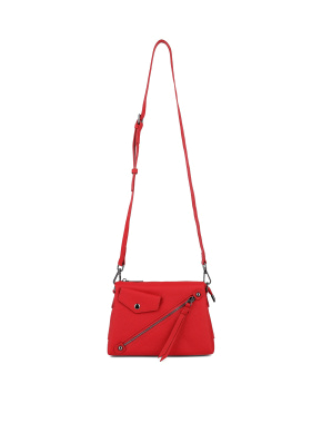 Жіноча сумка крос-боді MIRATON шкіряна червона - фото 5 - Miraton