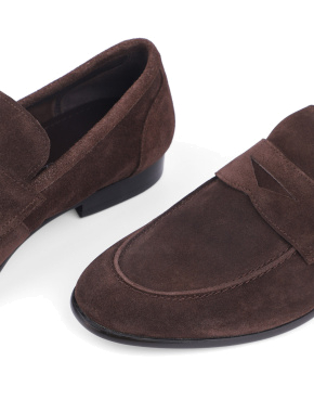 Мужские туфли лоферы Miguel Miratez коричневые замшевые - фото 5 - Miraton