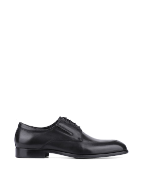 Мужские туфли оксфорды черные кожаные - фото 1 - Miraton