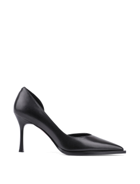 Жіночі туфлі-човники дорсей MIRATON шкіряні чорні - фото  - Miraton