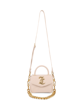 Жіноча сумка крос-боді Juicy Couture з екошкіри бежева з логотипом - фото 5 - Miraton