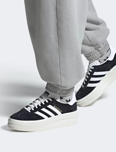 Женские кеды Adidas Gazelle замшевые черные фото 1