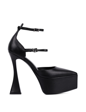 Женские туфли лодочки MIRATON кожаные черные - фото 1 - Miraton