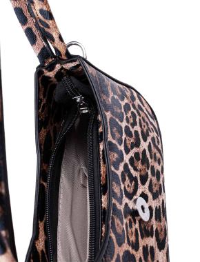 Женская сумка багет MIRATON из экокожи коричневая с принтом - фото 5 - Miraton
