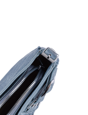 Жіноча сумка хобо MIRATON з екошкіри блакитна з фурнітурою - фото 4 - Miraton