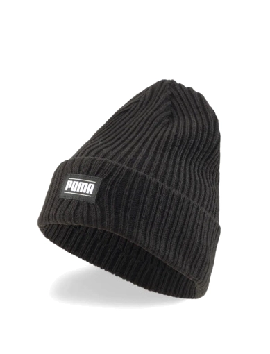 Шапка PUMA CLASSIC CUFF RIBBED BEANIE чёрная фото 1