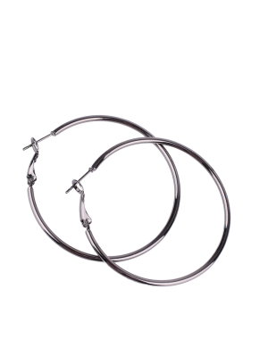 Жіночі сережки конго MIRATON круглі в сріблі - фото 2 - Miraton