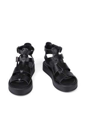 Женские сандалии MIRATON кожаные черные - фото 1 - Miraton