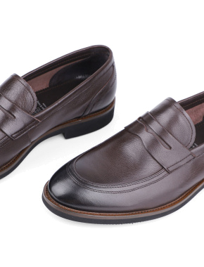 Мужские туфли лоферы Miguel Miratez коричневые кожаные - фото 5 - Miraton