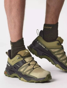 Мужские кроссовки Salomon X ULTRA 4 GTX из искусственной кожи зеленые - фото  - Miraton