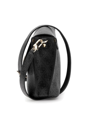 Женская серая сумка Guess через плечо с принтом - фото 2 - Miraton