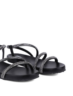 Жіночі сандалі замшеві чорні - фото 5 - Miraton