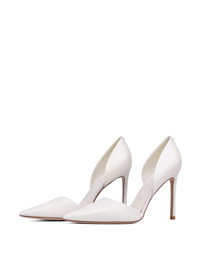 Жіночі туфлі MIRATON шкіряні білого кольору - фото 3 - Miraton
