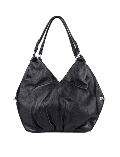 Жіноча сумка шоппер MIRATON шкіряна чорна фото 1