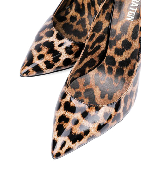 Жіночі туфлі-човники MIRATON лакові з леопардовим принтом - фото 5 - Miraton