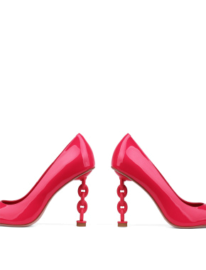 Жіночі туфлі-човники MIRATON лакові на фантазійному каблуці - фото 2 - Miraton