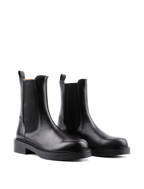 Женские ботинки черные кожаные - фото 2 - Miraton