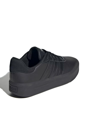 Женские кеды черные кожаные Adidas COURT PLATFORM - фото 3 - Miraton