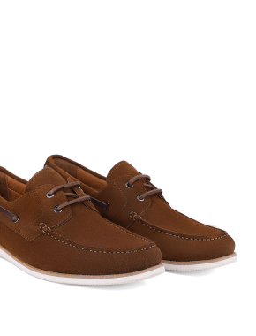 Мужские туфли топсайдеры замшевые коричневые - фото 5 - Miraton