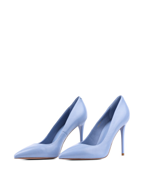 Жіночі туфлі човники MiaMay блакитні шкіряні - фото 3 - Miraton