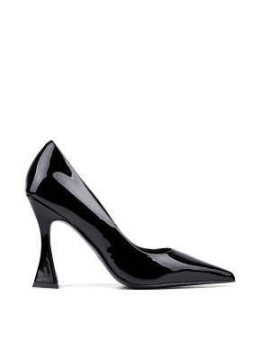 Жіночі туфлі з гострим носком чорні лакові - фото 1 - Miraton