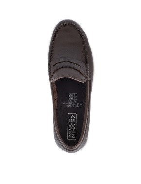 Мужские туфли лоферы кожаные коричневые - фото 4 - Miraton