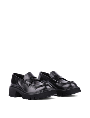 Жіночі туфлі лофери чорні шкіряні - фото 3 - Miraton