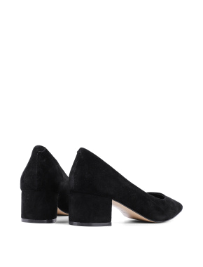 Женские туфли черные кожаные с острым носком - фото 4 - Miraton