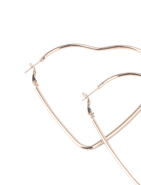 Жіночі сережки конго MIRATON у формі серця в позолоті - фото 2 - Miraton