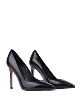 Жіночі туфлі човники MIRATON чорні шкіряні - фото 3 - Miraton