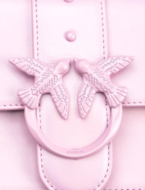 Сумка женская кросс-боди Pinko кожаная фиолетовая с декоративной застежкой - фото 5 - Miraton