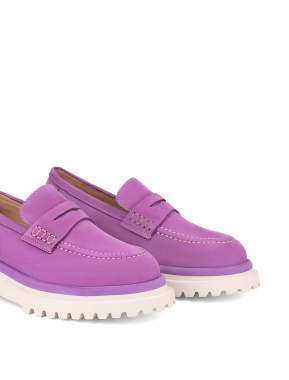 Жіночі туфлі лофери велюрові фіолетові - фото 5 - Miraton